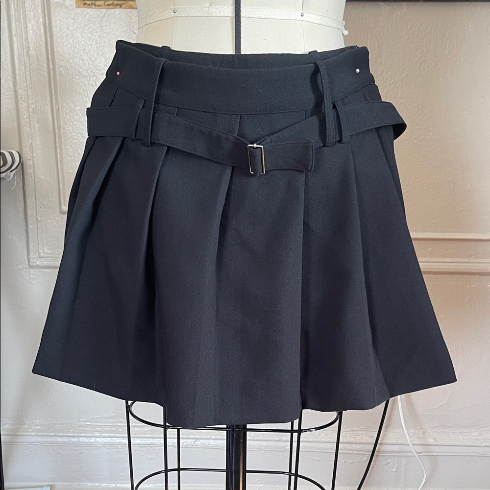 OPEN EDIT Pleated Black Mini Skirt